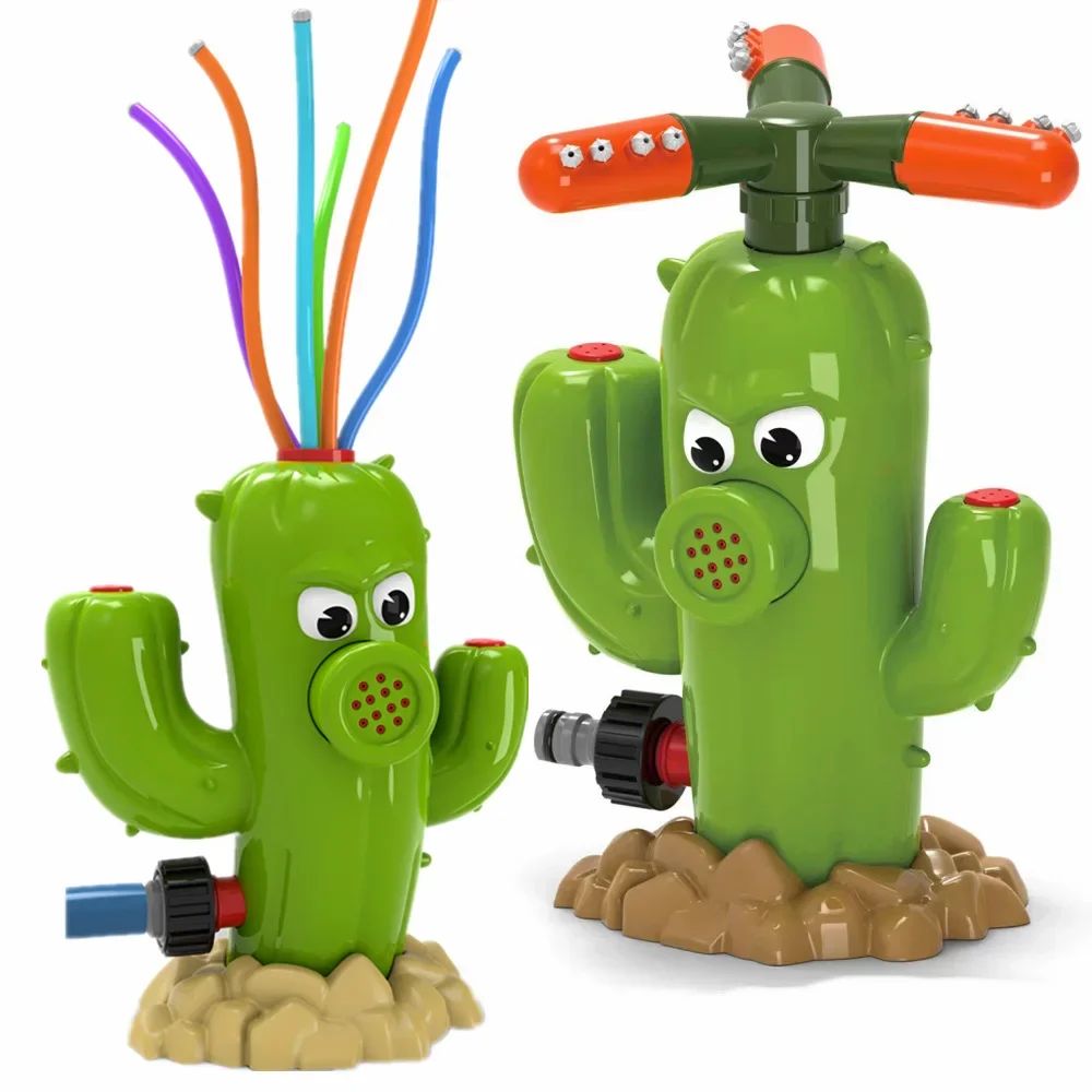 Kids Outdoor Yard Tools - Kaktus-Cartoon-Sprinkler, Garten-Wasserspielzeug für draußen, Sommer-Sprinkler, Cartoon-Spritzsprinkler,