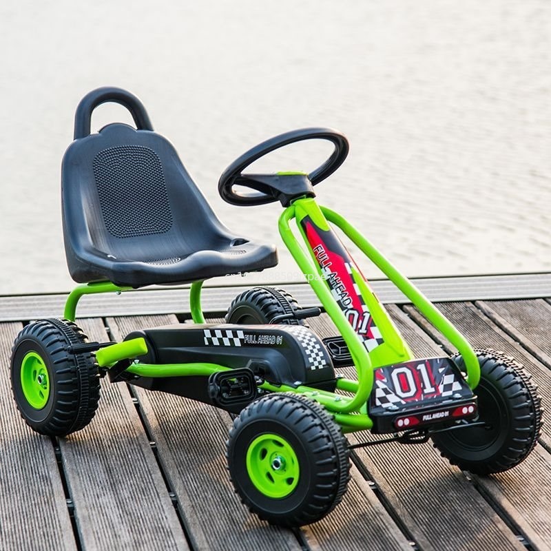 Go Kart Pedal Kids - 4-Rad-Kinder-Gokart, pedalbetriebenes Gokart mit 10-Zoll-Gummireifen, aufblasbaren
