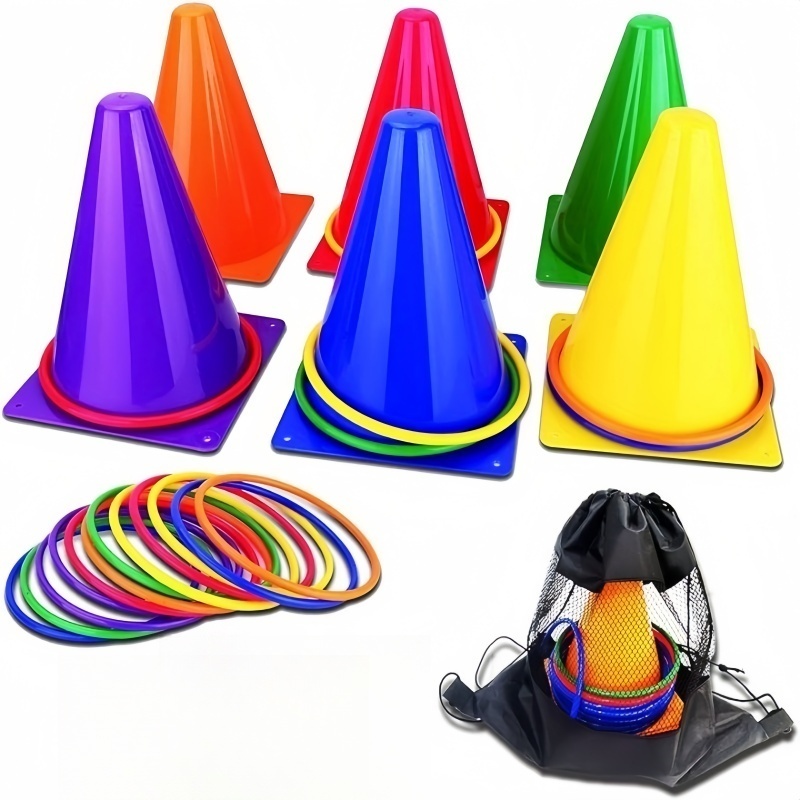 Kids Outdoor Yard Tools - 1Set Werfen Kegel Ringe Party Spiel