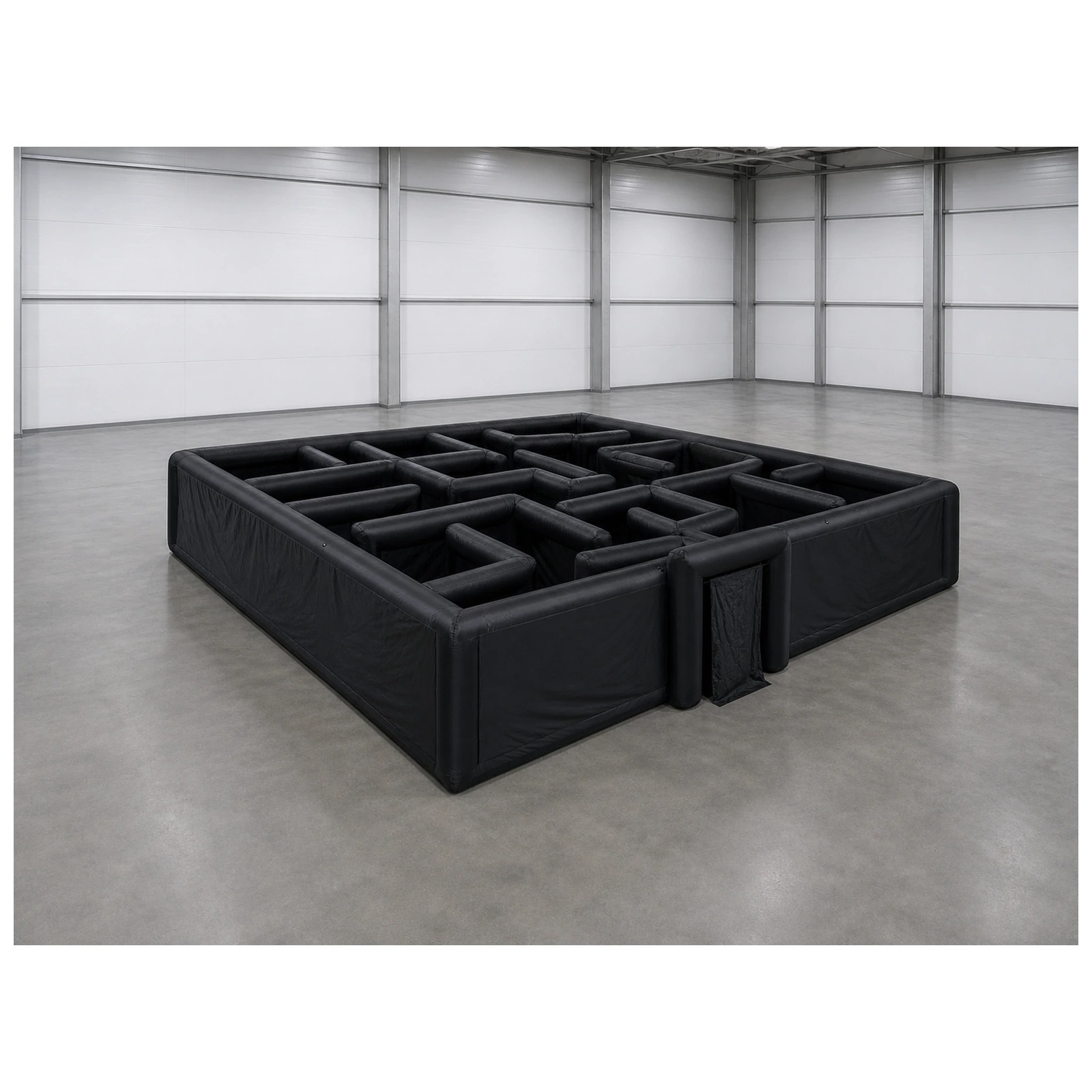 Kids Outdoor Fun - Großes, schlichtes, schwarzes, aufblasbares Labyrinth 12x12m