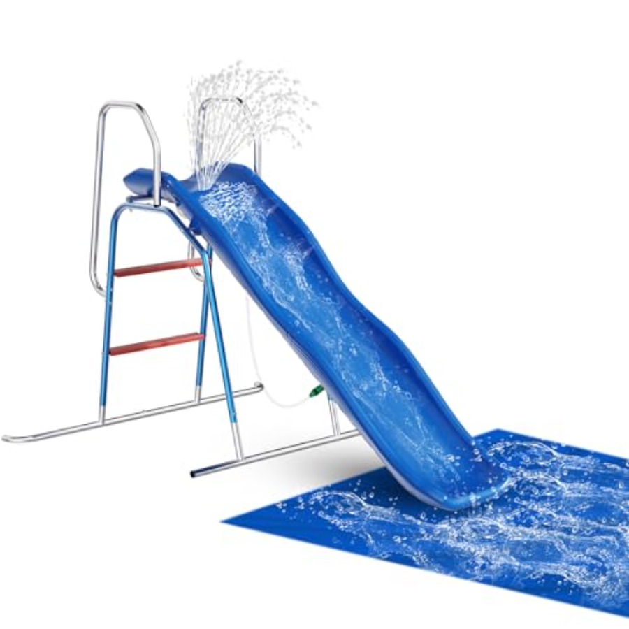 Kids Outdoor Zone - Garten-Wasserrutsche für Kinder, PVC-Material, blau und