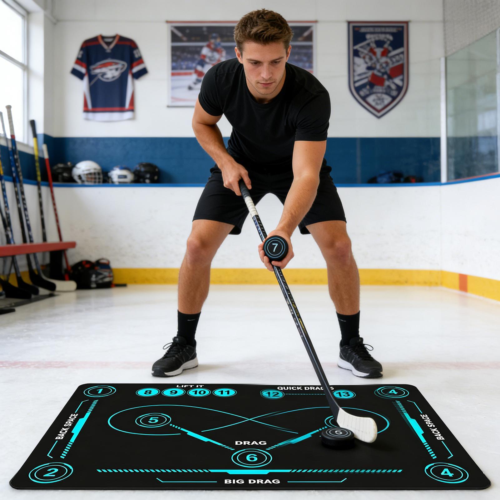 Kids Outdoor Equipment - Hockey-Trainingsmatte für drinnen und draußen, geräuscharm,