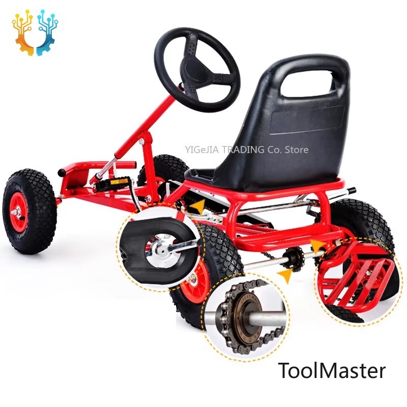 Go Kart Pedal Kids - 【2026】Kinder 12 Zoll Luftreifen Gummi-Pedal-Gokarts, 4-rädriges