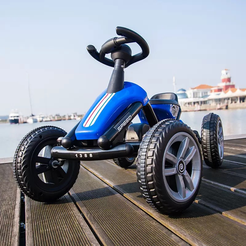 Go Kart Pedal Kids - Kinder-Tretgo-Kart, Doppelhandbremse, Anti-Klemm-Pedal, Aufsitzspielzeug für Jungen