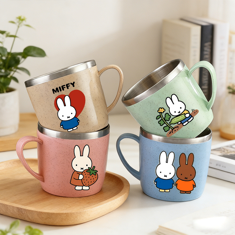 Kids Outdoor Mud Kitchen - Miffys Damen-Wasserbecher Kinder Doppelwandiger Verbrühungsschutz-Milchbecher Edelstahlbecher