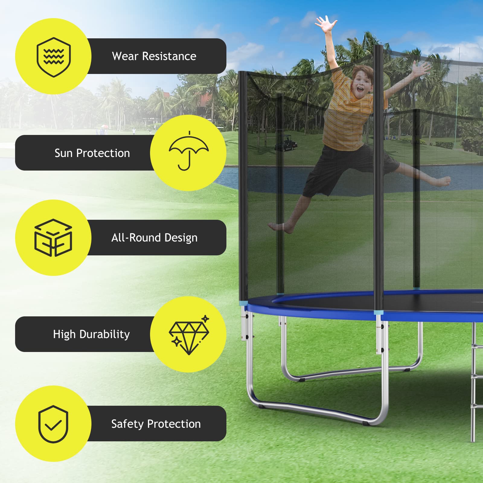 6 8 10 Fuß Trampolin-Ersatznet – Kids Outdoor Trampoline Bewertung und Preis