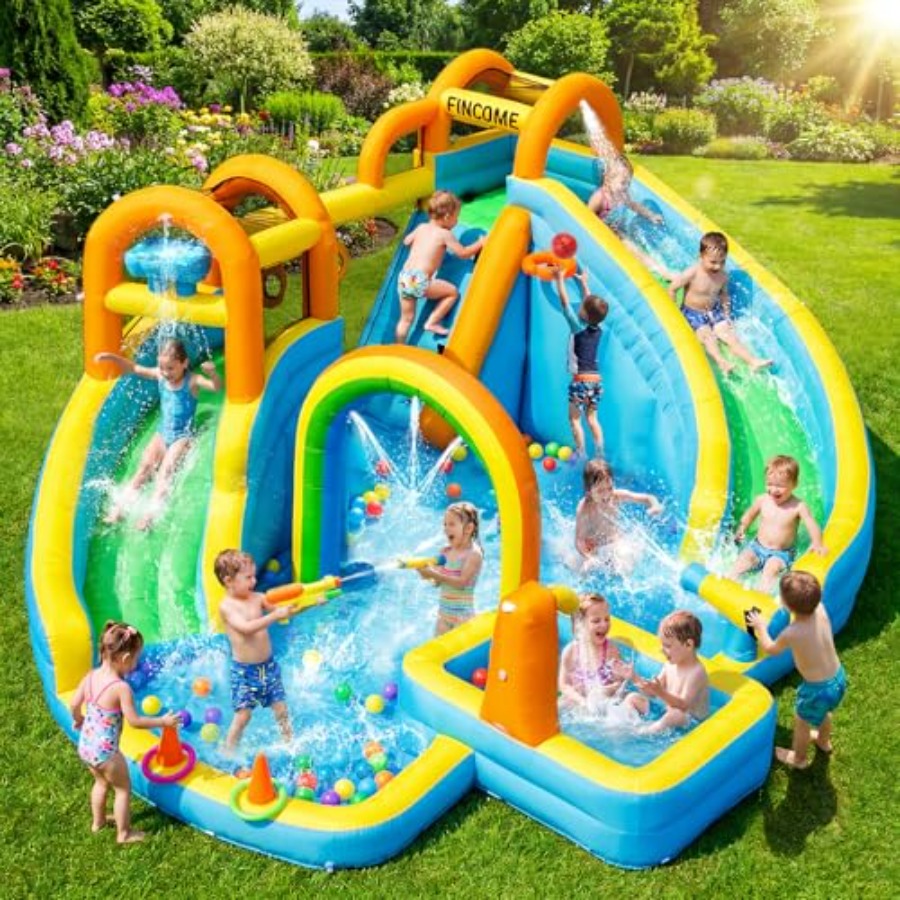 Aufblasbarer Wasserrutschenpar – Kids Outdoor Water Park Bewertung und Preis