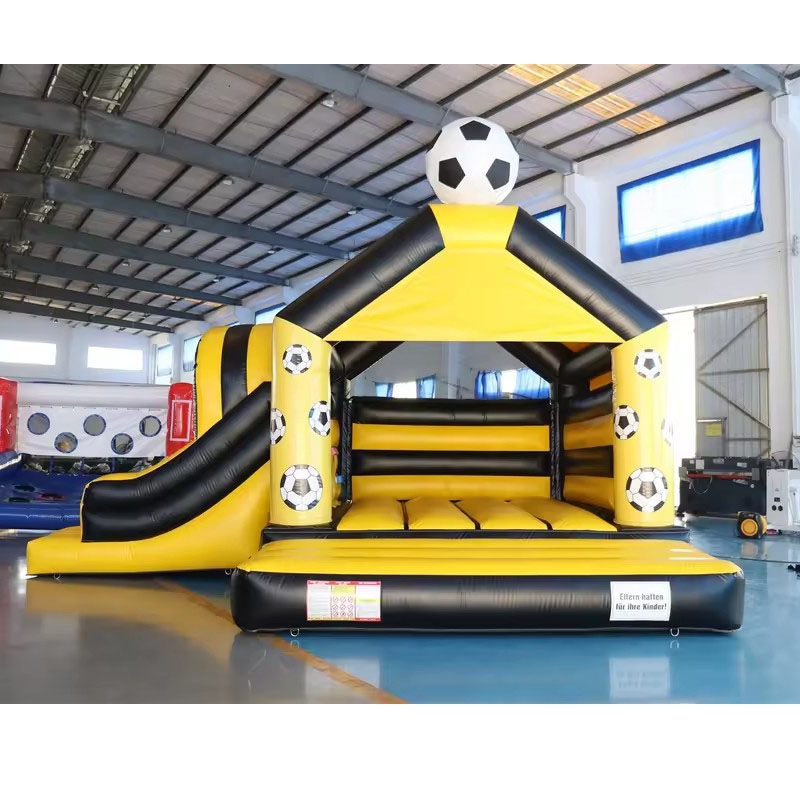 Schwarz-Gelbes Fußball-Themen- – Kids Outdoor Trampoline Bewertung und Preis