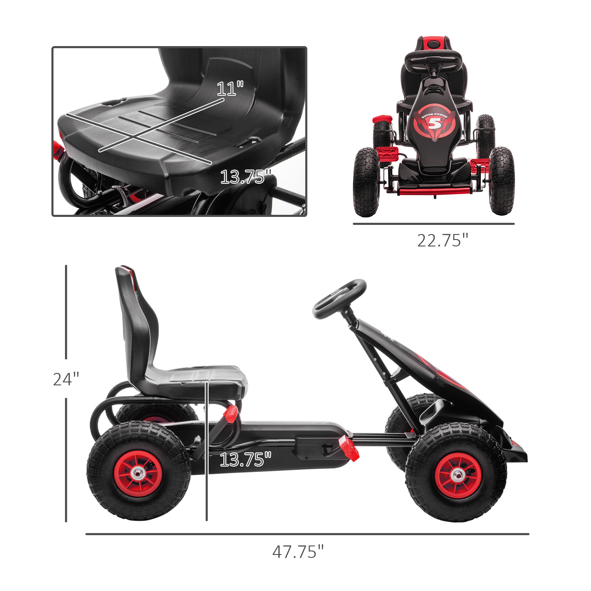Kinder-Tretgo-Kart mit ergonom – Go Kart Pedal Kids Bewertung und Preis