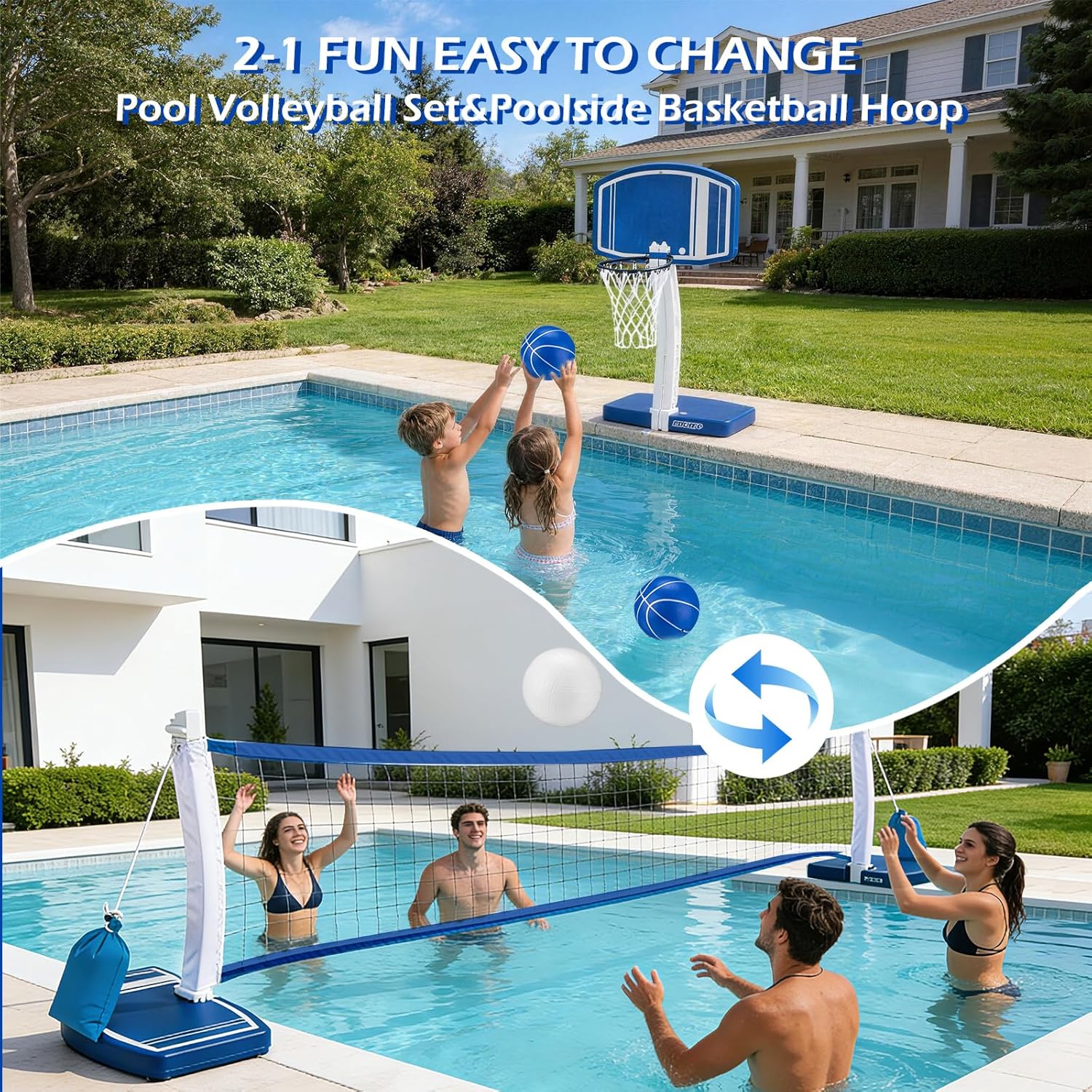 Oberirdischer Pool-Basketballk – Kids Outdoor Fun Bewertung und Preis