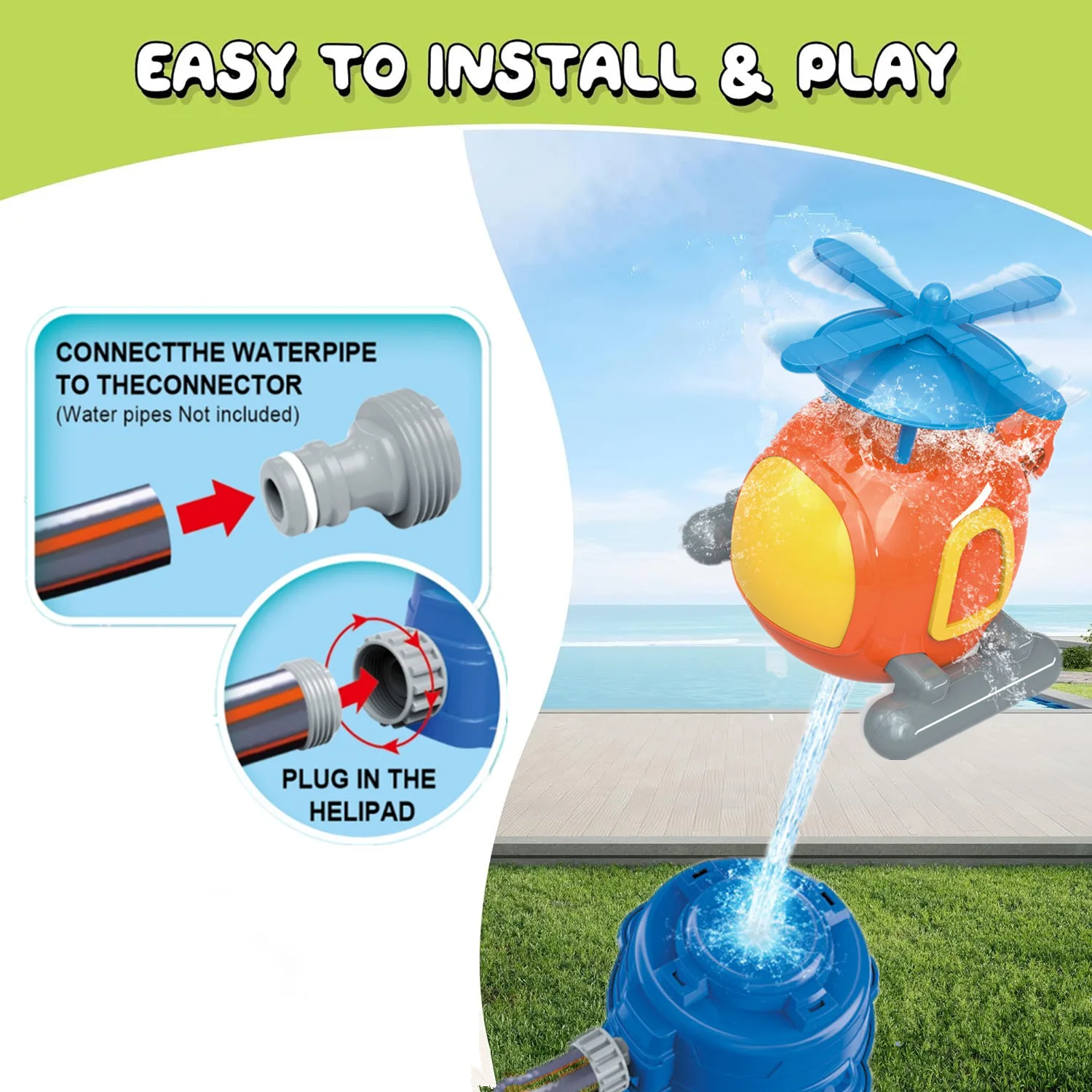 Hubschrauber Sprinkler Wassers – Kids Outdoor Yard Tools Bewertung und Preis